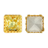 Light Topaz Princess Square Shape High-Quality Glass Sew-on Nest Hollow Claw Rhinestones WholesaleRhinestone